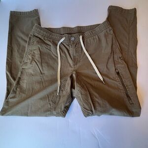Men's Vuori Ripstop Olive Green Pants with Drawstring